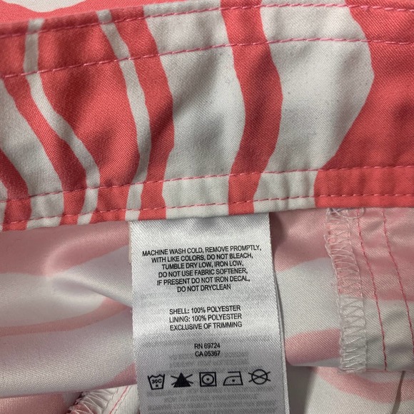 Columbia Womens Shorts Size Large Pink White Wavy Striped Drawstring Athletic - Picture 9 of 10